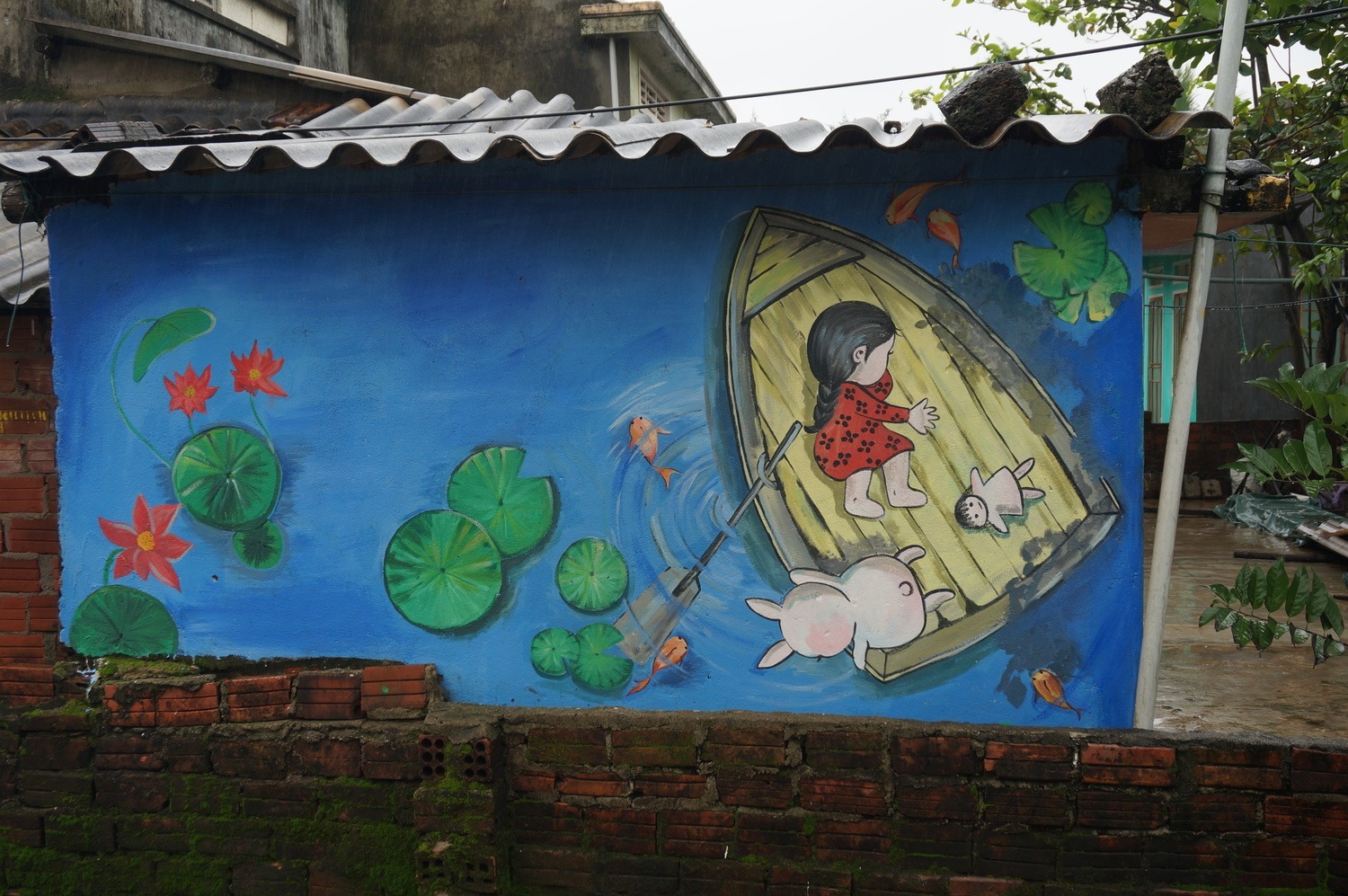Un fresque murale évoquant un film d'animation