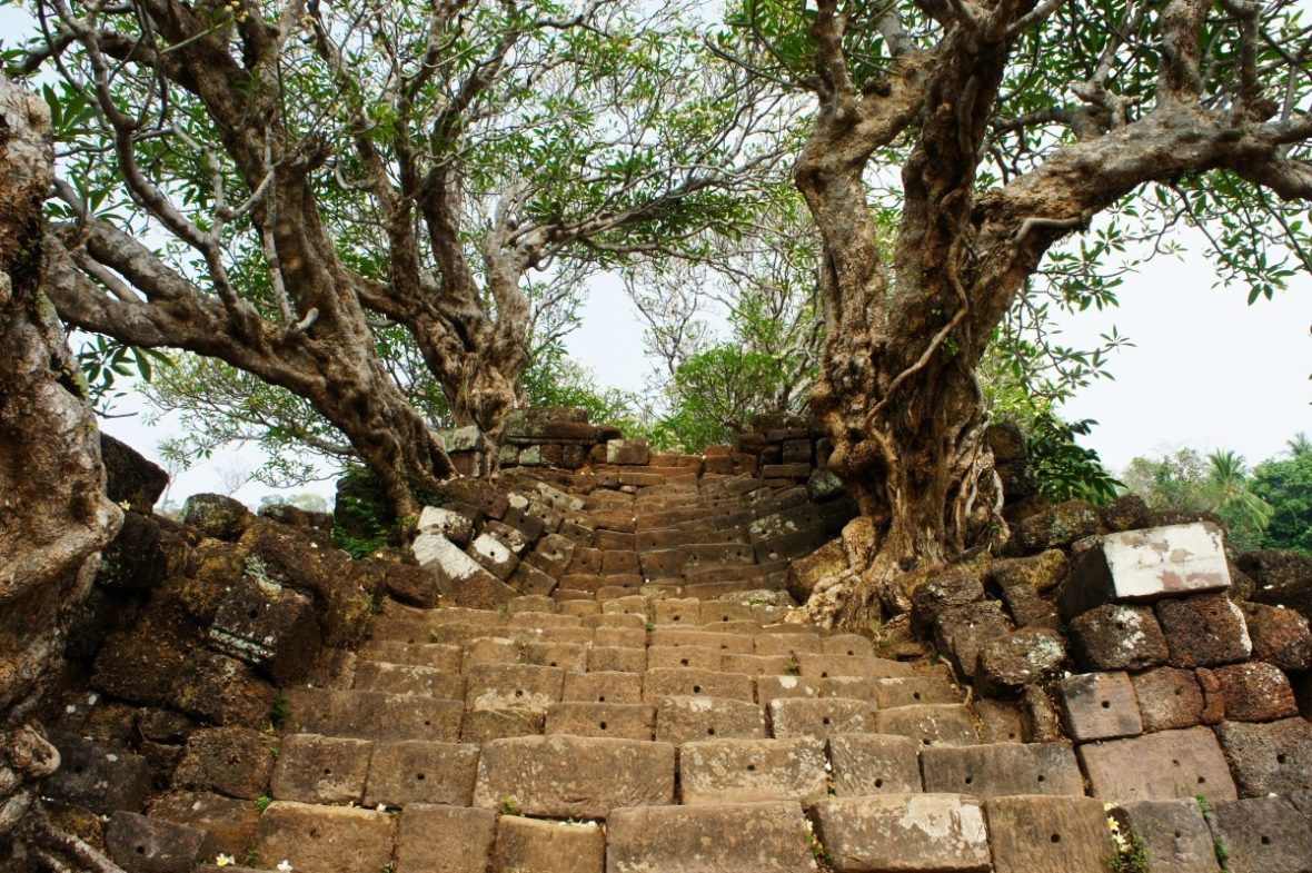 Escalier en pierre à Vat Phou